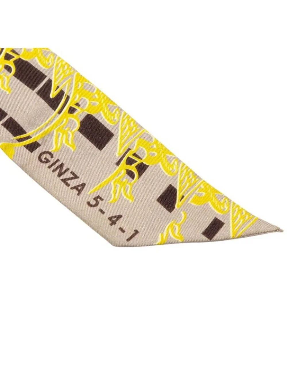 ★SOLD★ Hermes 24 Faubourg Seconde 10 Scarf Yellow System Silk - Picture 3 of 6